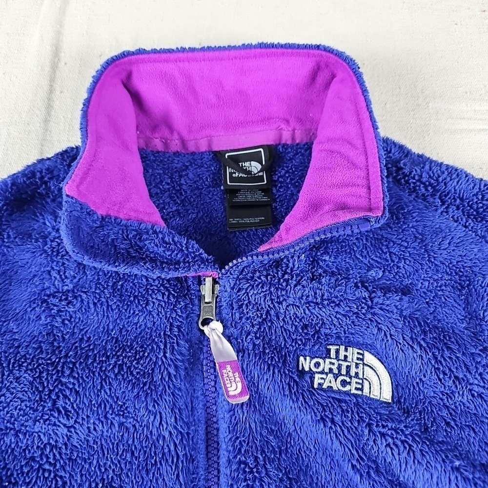The North Face Osito Purple Womens Size Small Full‎ Zip Fleece Cozy Jacket HOLE